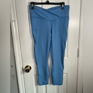 Fabletics Blue Crossover Capri Workout Legging